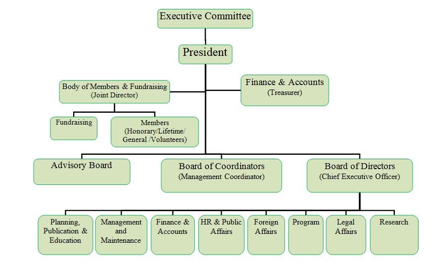 Management hierarchy of SED Foundation