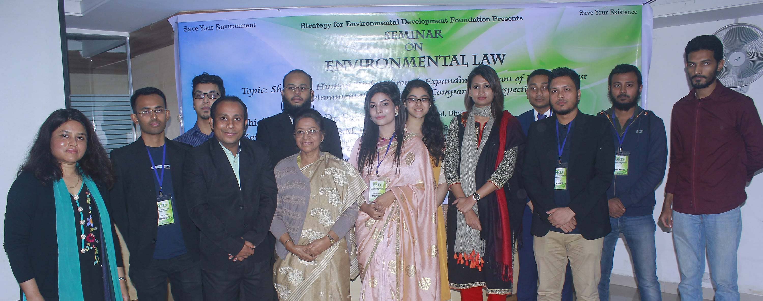 People on stage for taking a group photo